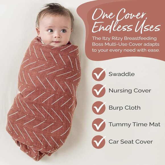 Itzy Ritzy Breastfeeding Boss Multi-Use Nursing Cover/Swaddle - AC017 - Picture 2 of 5